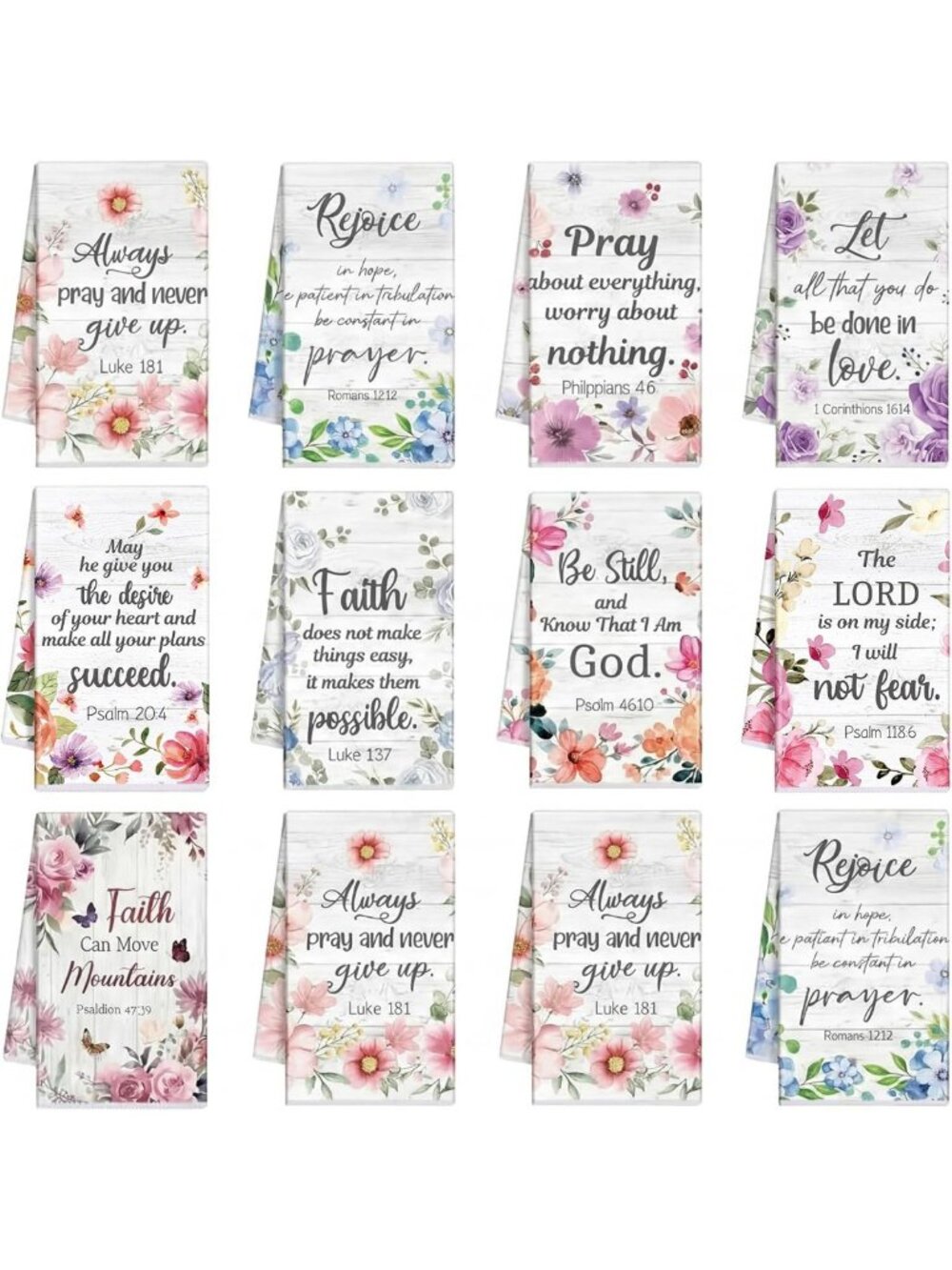Floral Bible Verse Kitchen Towels Set - 30 Pcs Religious Dish Towels, Home Decor